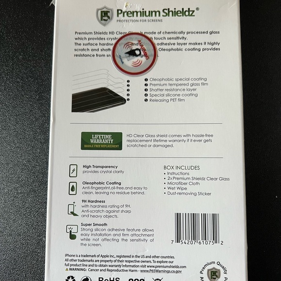 Premium Shieldz 2-Pack iPhone 12/12 Pro HD Clear Glass Screen Protector - Picture 3 of 3